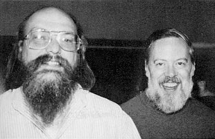 Ken Thompson and Dennis Ritchie, creators of Unix, 1973